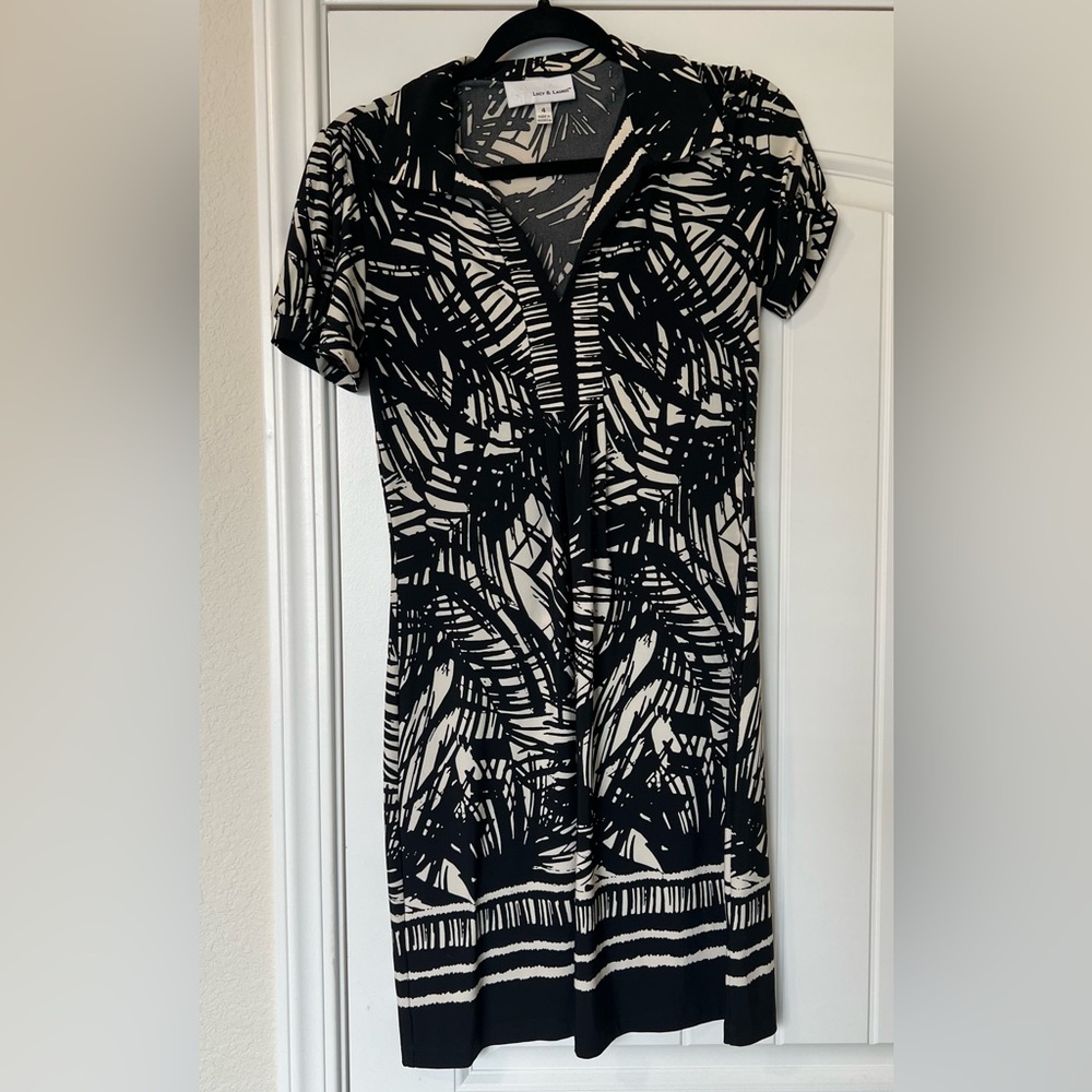 Jersey Black and White Dress
